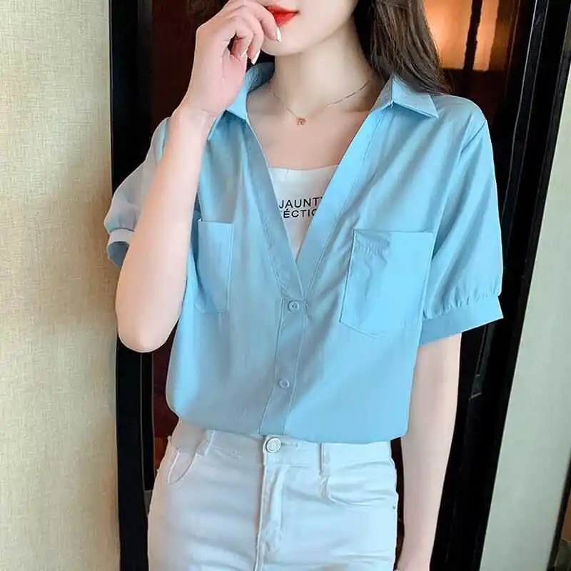 Faionable Chiffon ort Sve irt Donna Estate 2024 Nuovo Design Sensation Small ence Elegance Profional Top