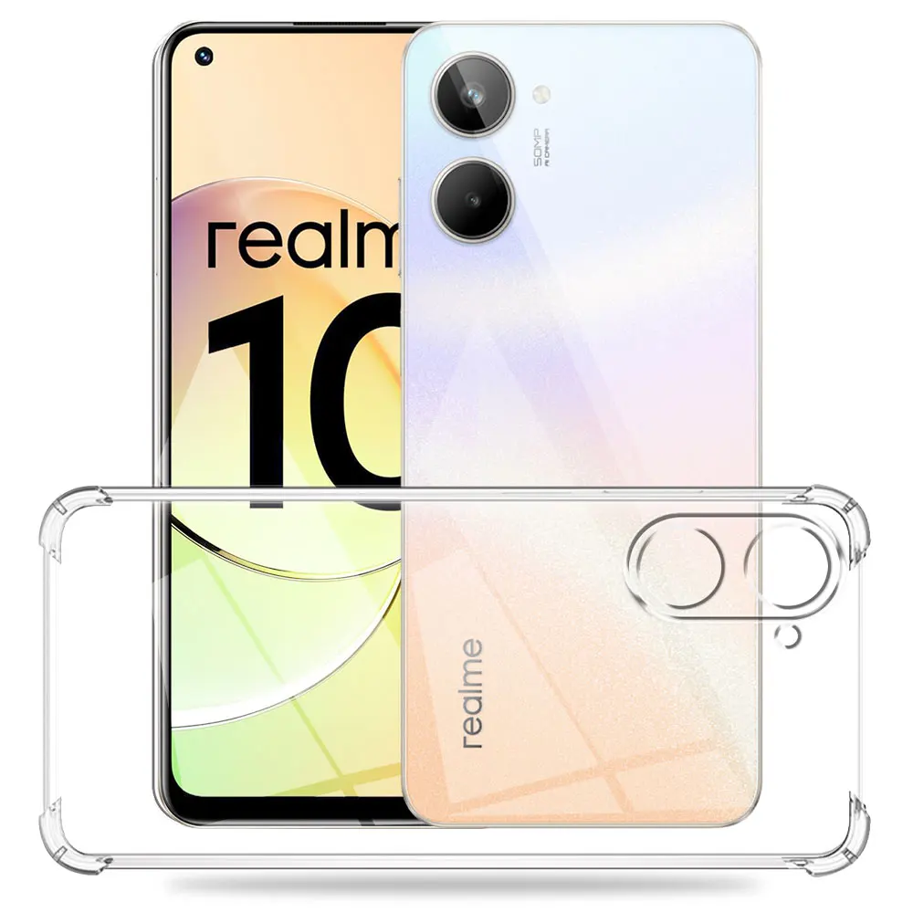 For Oppo Realme 10 4G Case Silicone Soft Shockproof Transparent Cover For Realme 10 4G Clear Phone Case For Realme10 Funda Coque