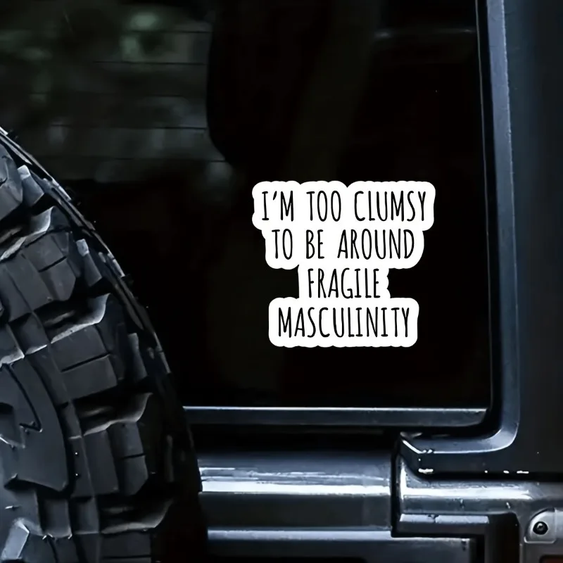 

2pcs "I'm Too Fragile to Be a Man" Vinyl Stickers – Funny Decals for Car, Laptop, Helmet & More (Christmas)