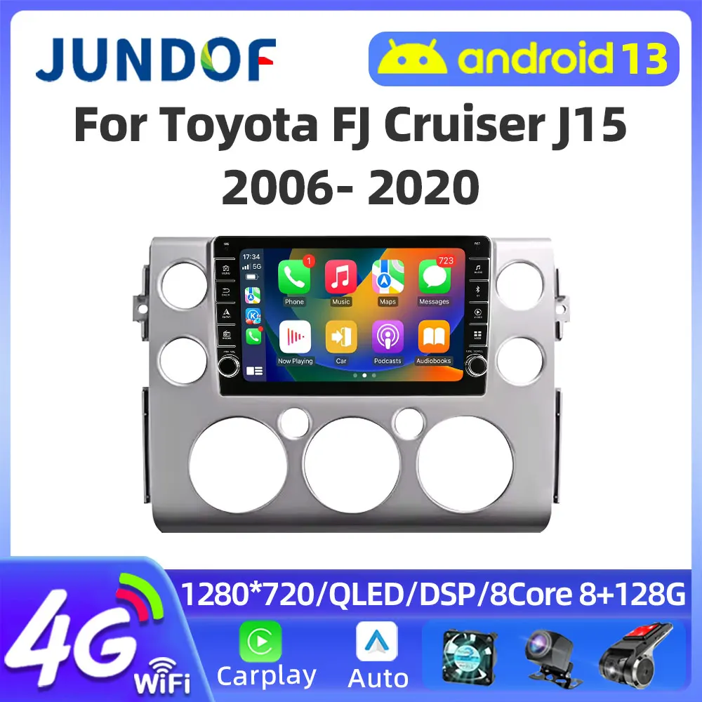 

Android 13 For Toyota FJ Cruiser J15 2006 2007 - 2020 Car Radio Carplay Auto GPS Multimedia 2Din DVD Video WIFI+4G Player Stereo