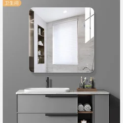 Decorative Wall Mirrors Acrylic Mirror Stickers Flexible Thicken 2mm Self-Adhesive Diy Art Mirrors Decals Decor For Wall