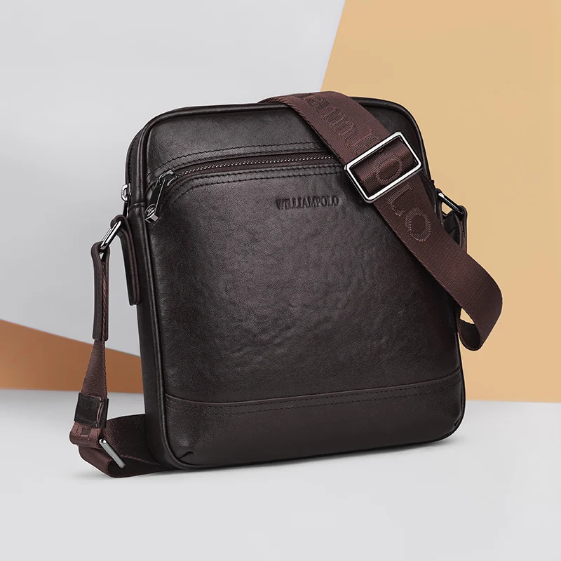 

Мужская сумка через плечо WILLIAMPOLO из натуральной кожи, мини-сумка-портфель, повседневная мужская сумка, деловая модная маленькая сумка-рюкзак