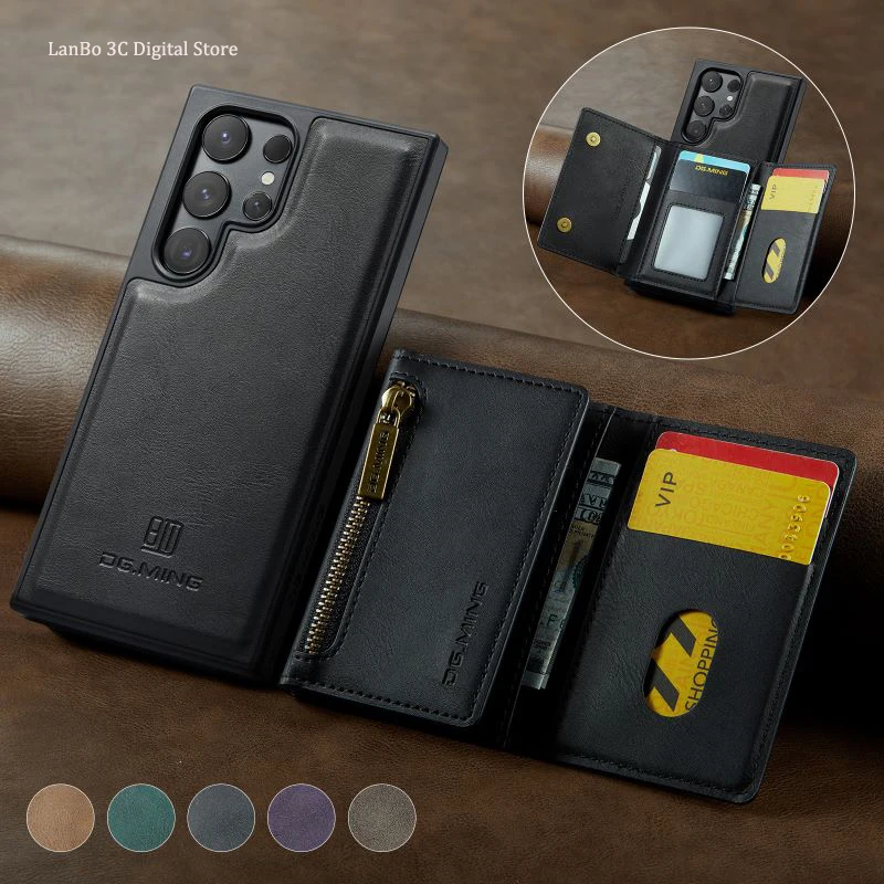 

Super Magnetic Wallet Luxury Leather Phone Case Suitable for Samsung Galaxy S24 S23 S22 S21 Plus Ultra S23 S24 FE Z Fold 3 4 5