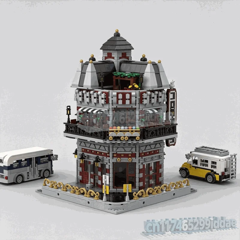 3675PCS Bus Terminal Coffee Shop Modular MOC Creative Urban Street View Model Custom Puzzle Architecture Assembly Gifts Blocks