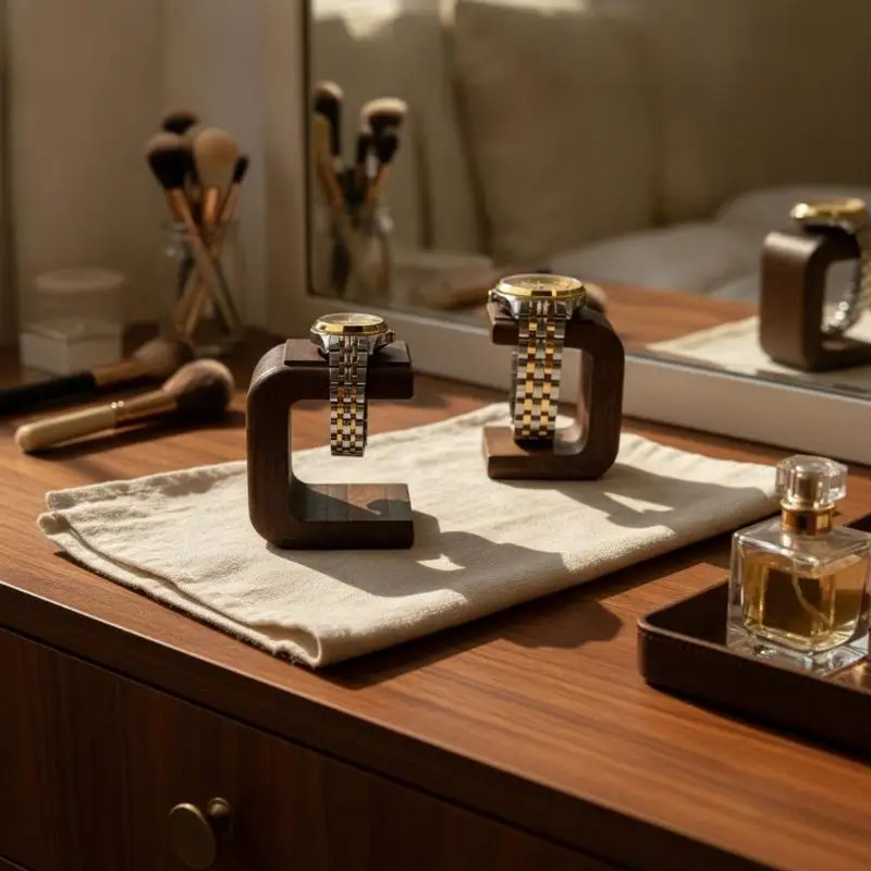Decorative Solid Wooden Watch Holder Stand For Bracelet Ring And Watch Jewelry Collection Display Holder