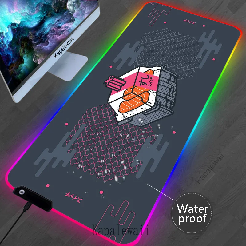 

LED Backlight Switch Mouse Pad RGB Satoru Gojo Mousepad Waterproof Desk Mat Gamer Keyboard Pads XXL Gaming Accessories Mousepads