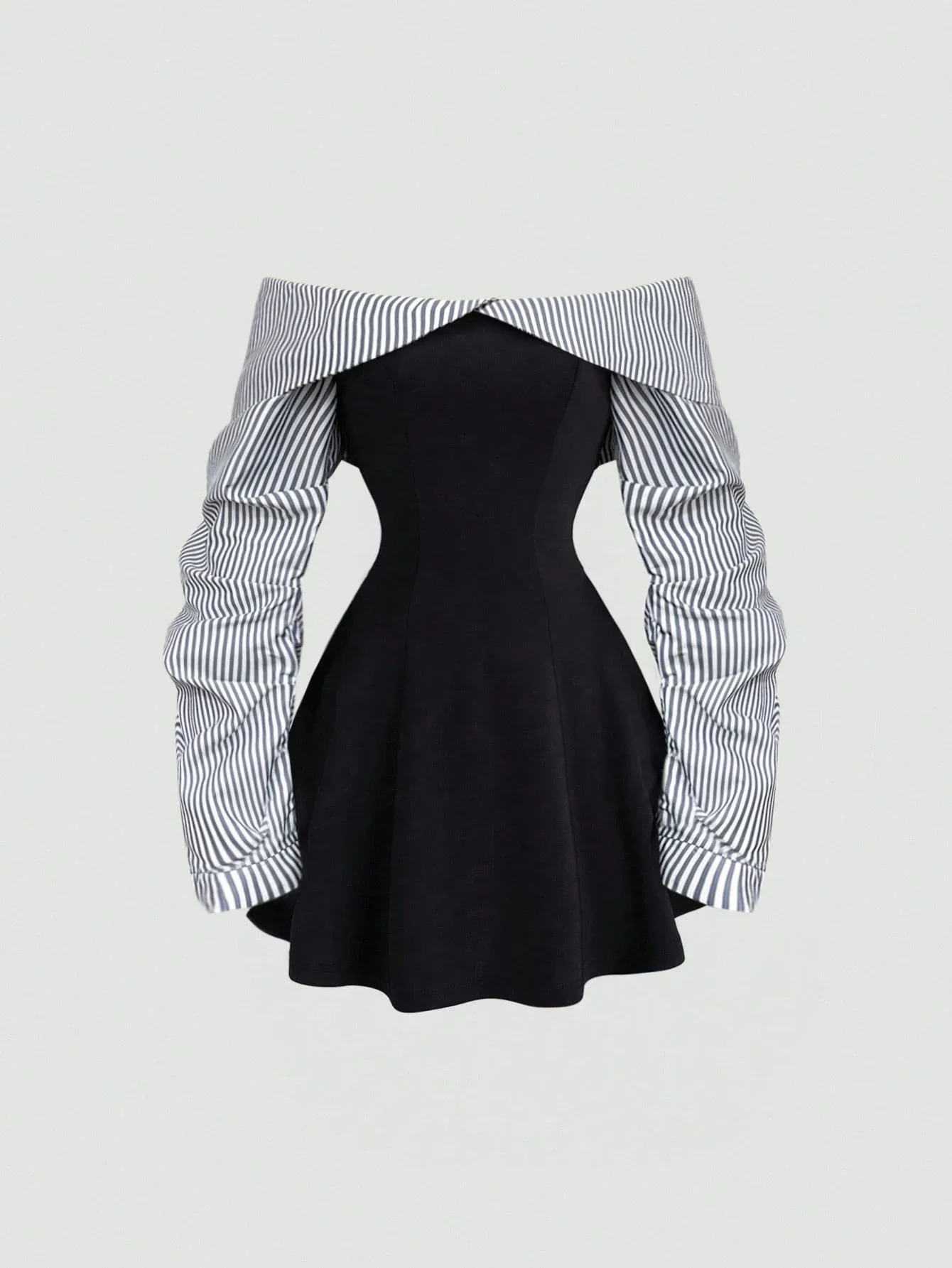 

Black And White Polka Dot Spaghetti Strap Backless Fit And Flare Dress For Women Spring Summer