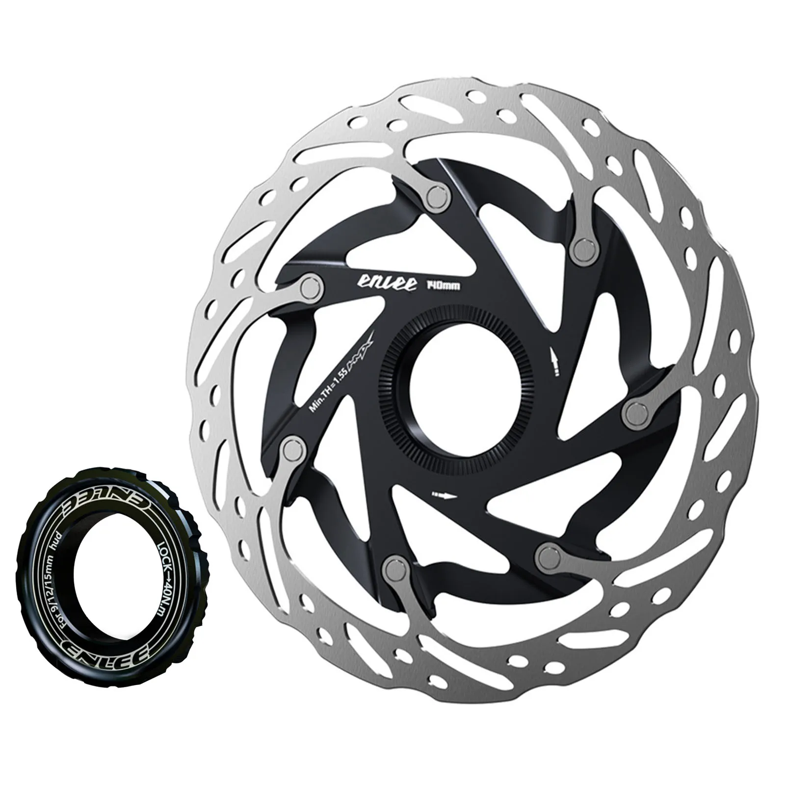 /Silver /Aluminum /Alloy Center Lock Cooling Disc Brake For Rotor 140mm 160mm With Polygonal Airflow Design For Mountain Road Bi