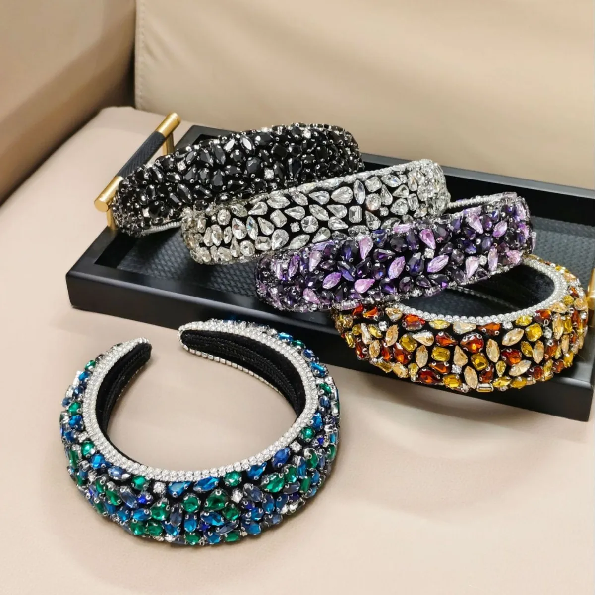 الأوروبية والأمريكية الفاخرة الرجعية الباروك كامل الماس عقال الشعر التبعي #1