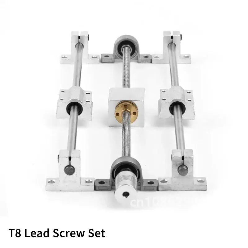 

T8 Lead Screw Linear Rail Shaft 200-600mm OD 8mm SCS8UU Linear Bearing Blocks SK8 Aluminum End Supports for 3D printer parts CNC