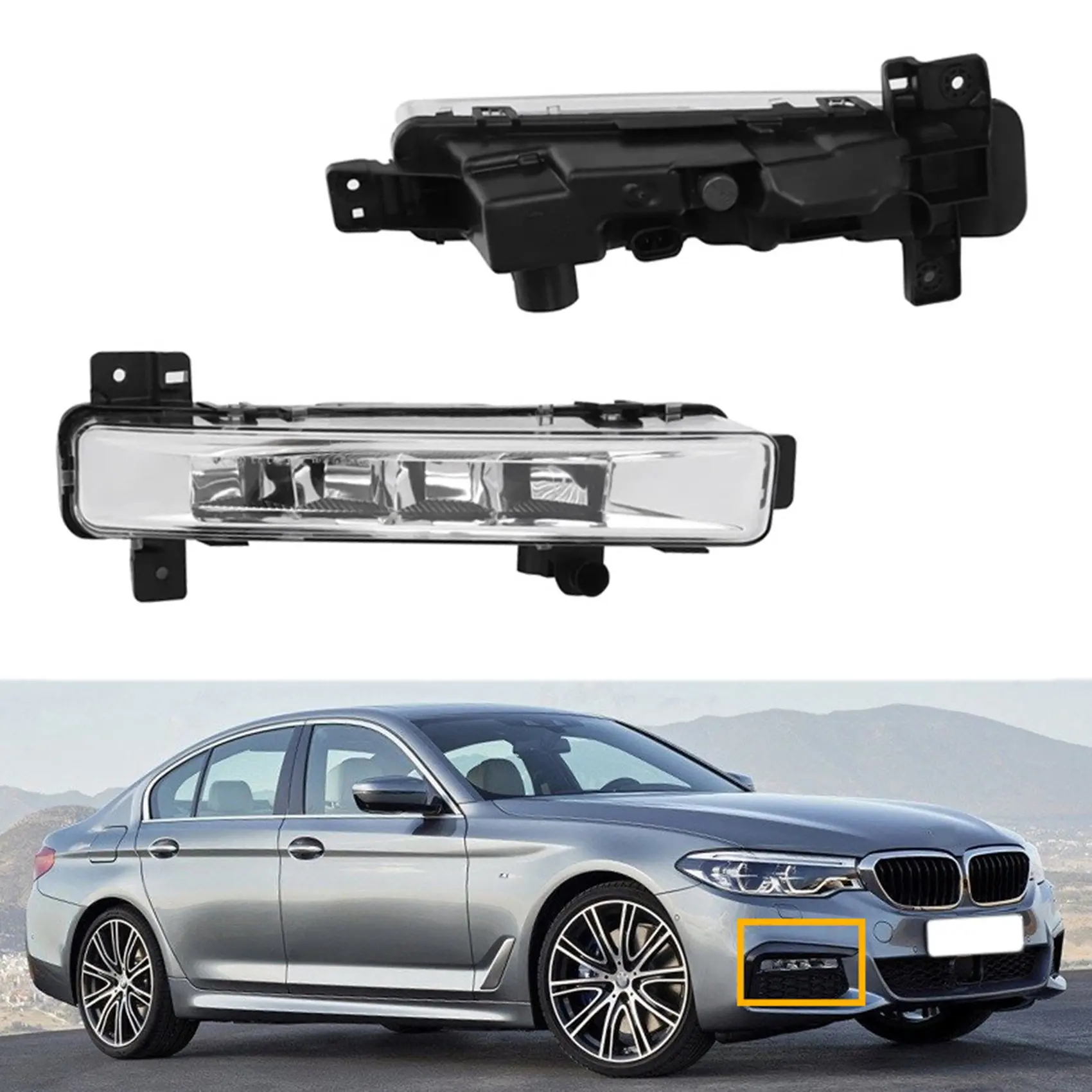 車のフロントバンパーフォグライト,bmw g30,g31,g38,5シリーズ,520i,530i,540i,63177349132右側