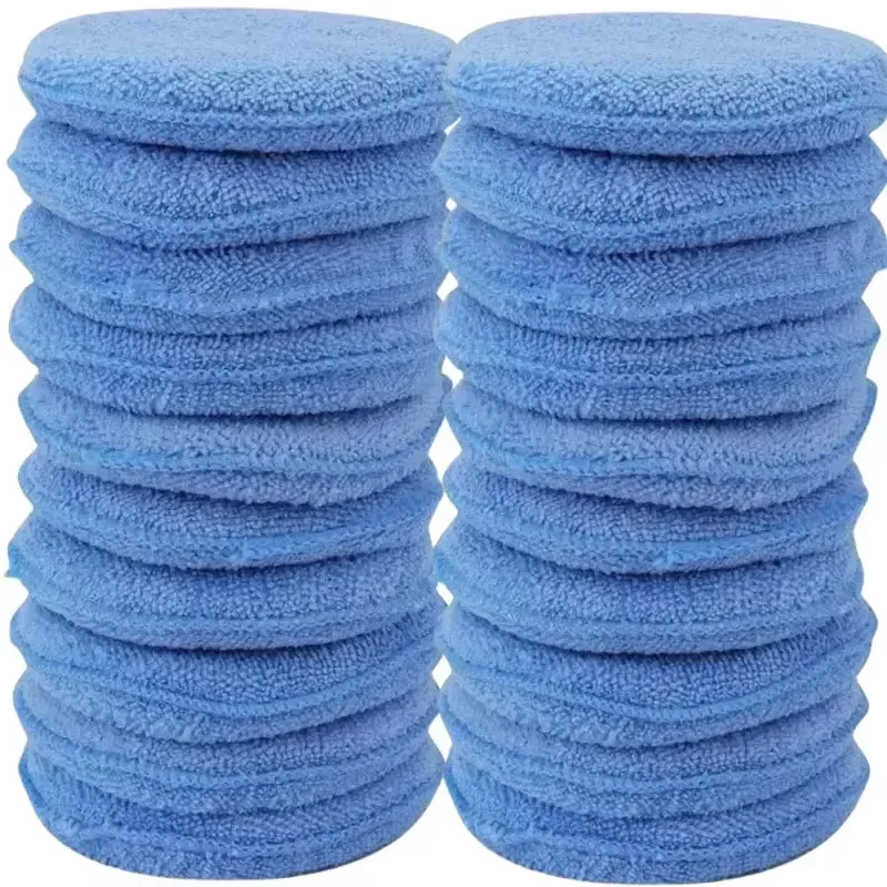 1/20 Stück Auto-Detailing-Applikator-Pads, Autopflege-Wachs- und Polierschwämme, weiche Mikrofaser-Rundtaschen-Schaumstoffschwämme, Autoreinigungswerkzeuge – Detail 8
