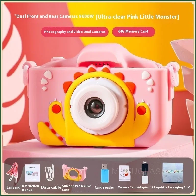 

Camera HD Dual Front Rear Camera TouchScreen Cartoon Digital Camera for Children Birthday Christmas Gift DSLR Toy for Boys Girls