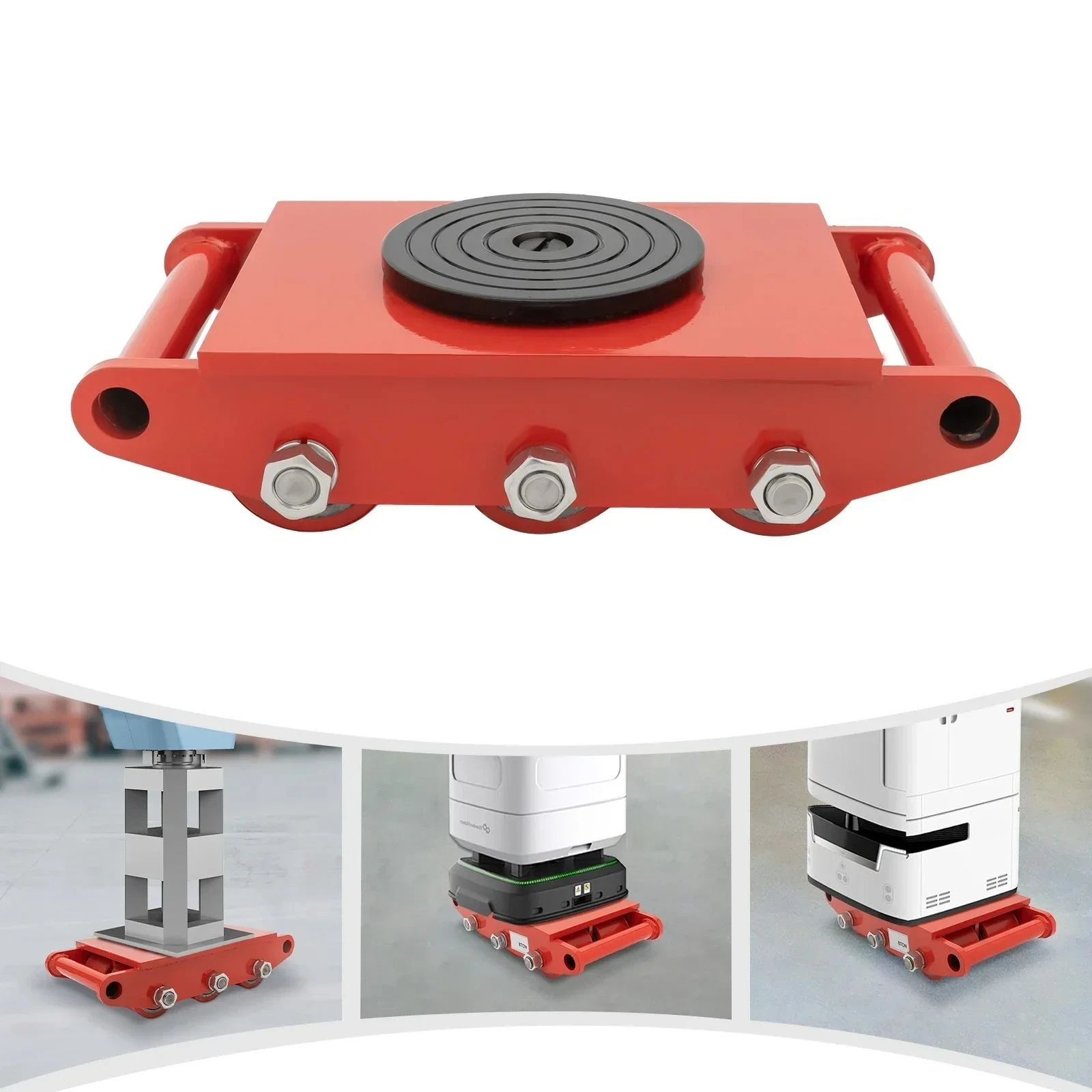 Industrial Cargo Dolly 8T 17600lbs Heavy Duty Machinery Mover 6 Roller Skate Trolley