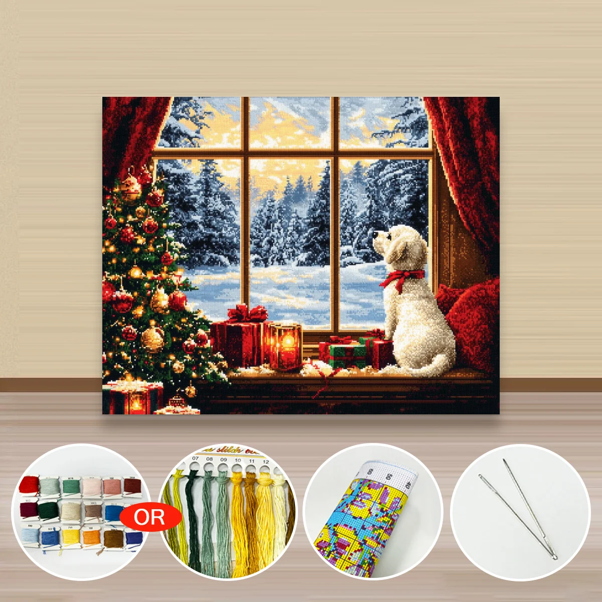 1 Stück 40x50cm/15,7x19,69 Zoll, 11Ct/14Ct Kreuzstich-Set, DIY Valentinstagsgeschenk, Stickerei-Set für Festivals, Tiermotiv – Detail 4