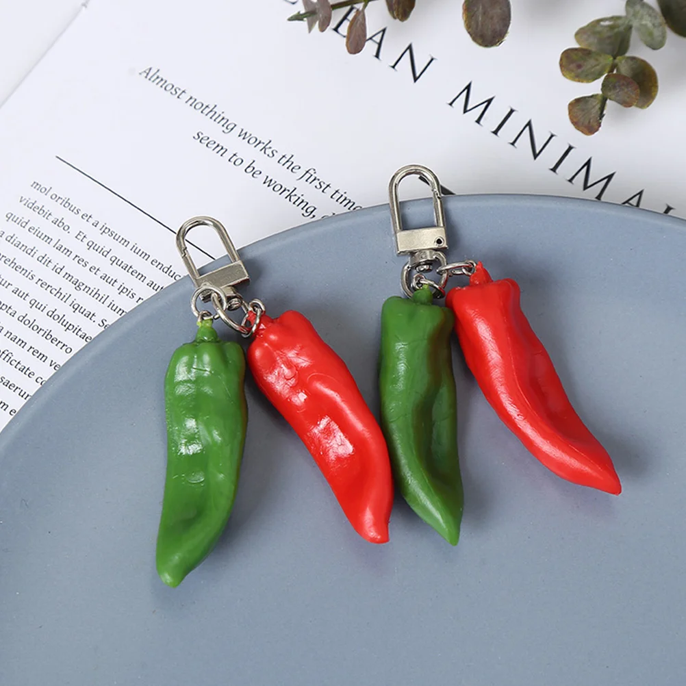 3 Pcs Mens Wallets Key Ring Chili Keychain Bags Pepper Charm Gift Purse Charms Miss