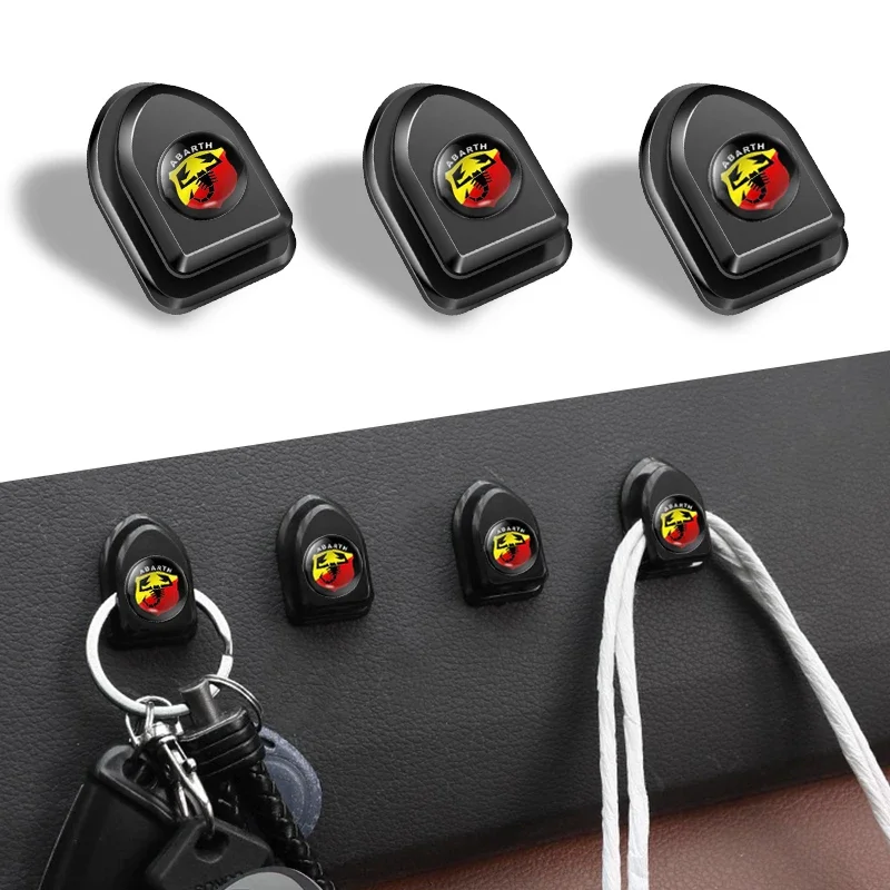 Mini Car Hooks Black Plastic Self Adhesive Invisible Hooks For Abarth Chevrolet MINI Alfa Romeo Honda Jaguar Ford JEEP Acura