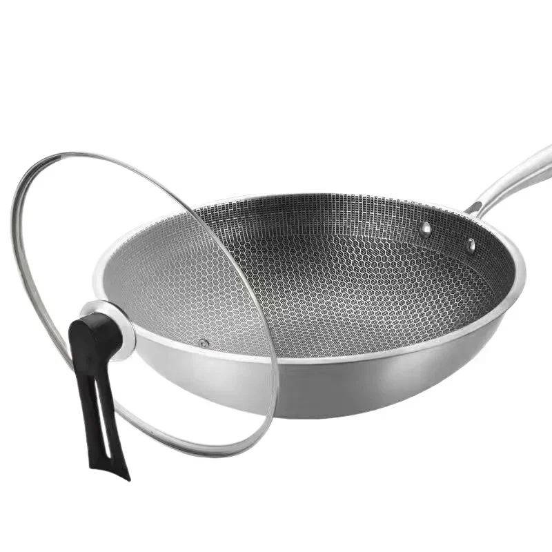 

Premium German 316 Stainless Steel Flat Frying Pan, No Coating Non-Stick Skillet for Home and Commercial Kitchen