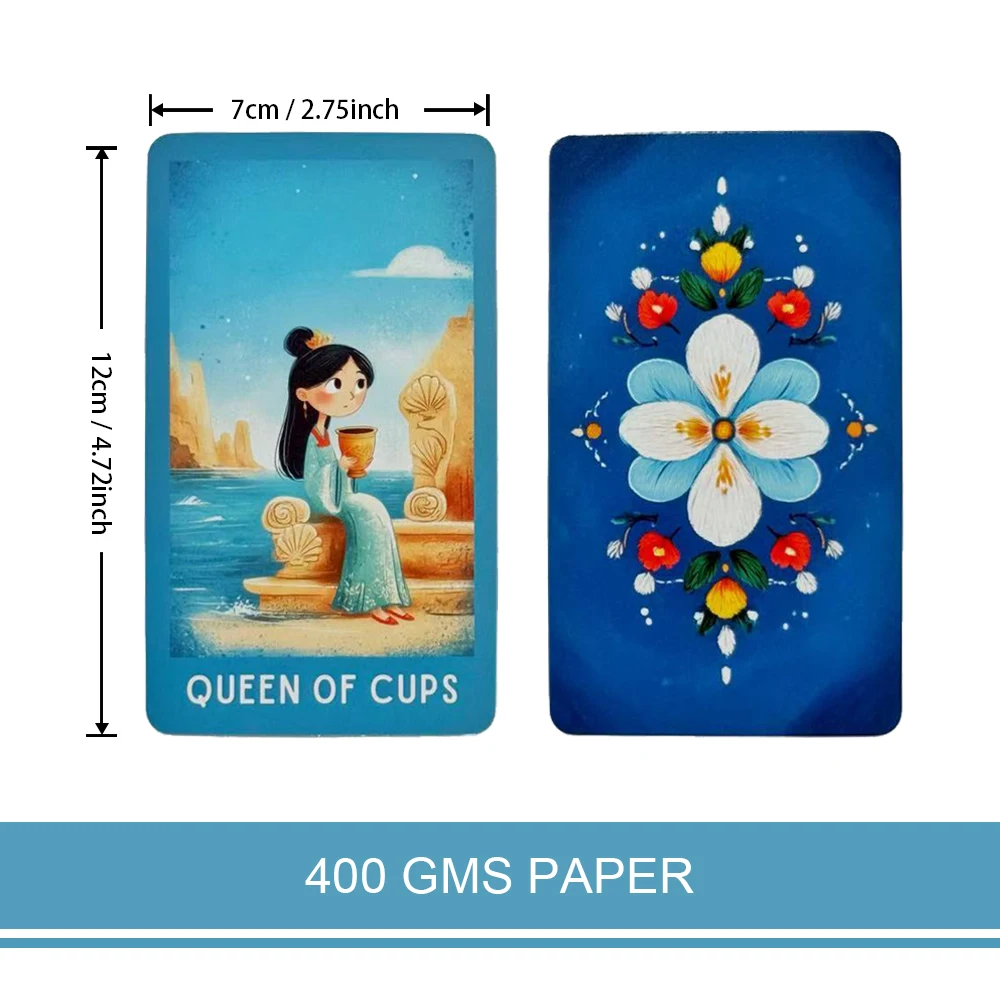 78 Tarot Cards Set, Easy Flow Tarot, Modern Illustrations Design, with Guidebook, Tarot Cards for Beginners, Card Games, 12*7cm