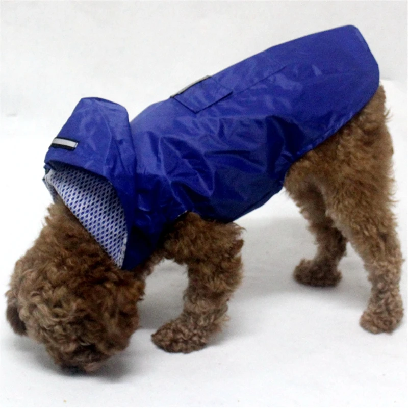 Impermeabile per cani giacca con cappuccio impermeabile Poncho antipioggia abbigliamento antipioggia per animali domestici con striscia riflettente per tutte le taglie cuccioli grandi