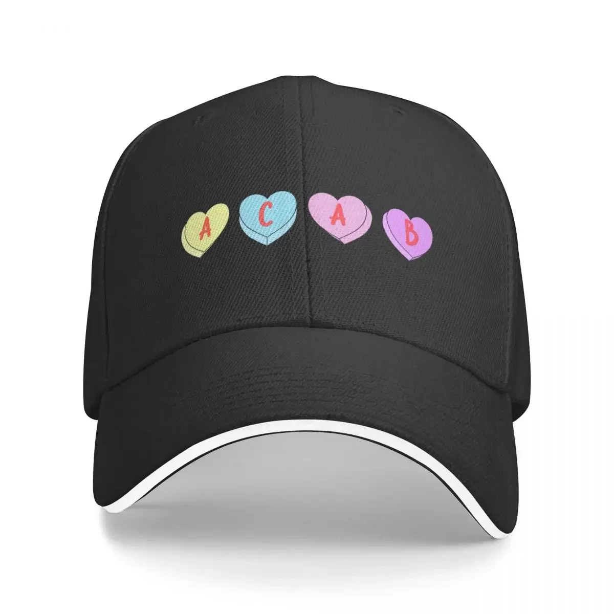 

ACAB candy hearts Baseball Cap Streetwear Fishing cap Sunhat Luxury Man Hat Woman Hats Men's