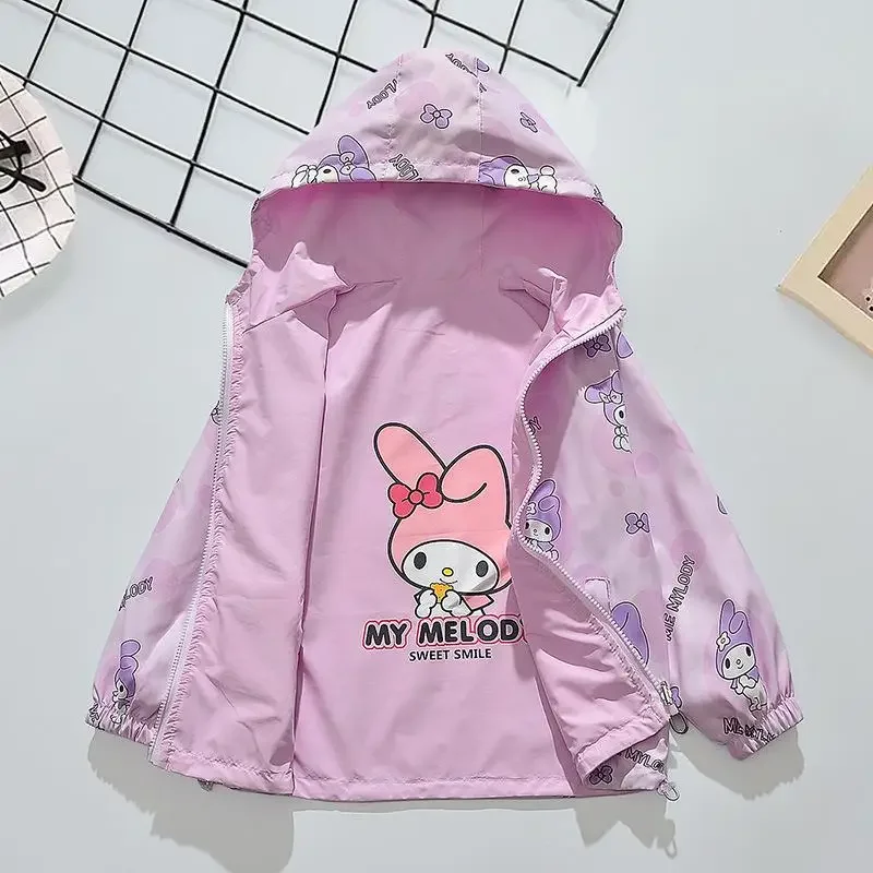 

Kuromi Anime Girls Wearing Jackets On Both Sides Kawaii Cartoon Sanrio Spring Autumn New Jacket Fashionable Sweet Comfortable