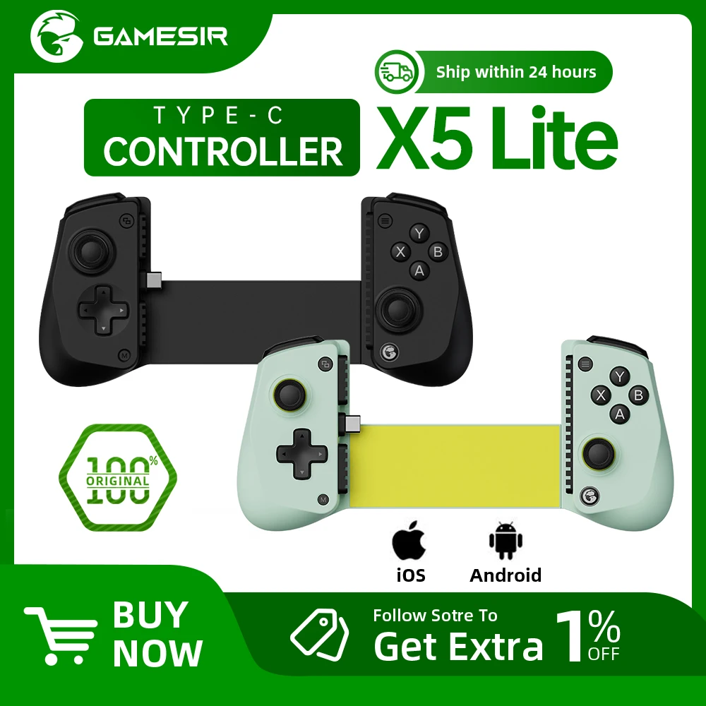 GameSir X5 Lite Mobile Gaming Controller for Android & iPhone Hall Effect Joystick, Lightweight Ergonomic Phone Controller — product photo 1 of 1