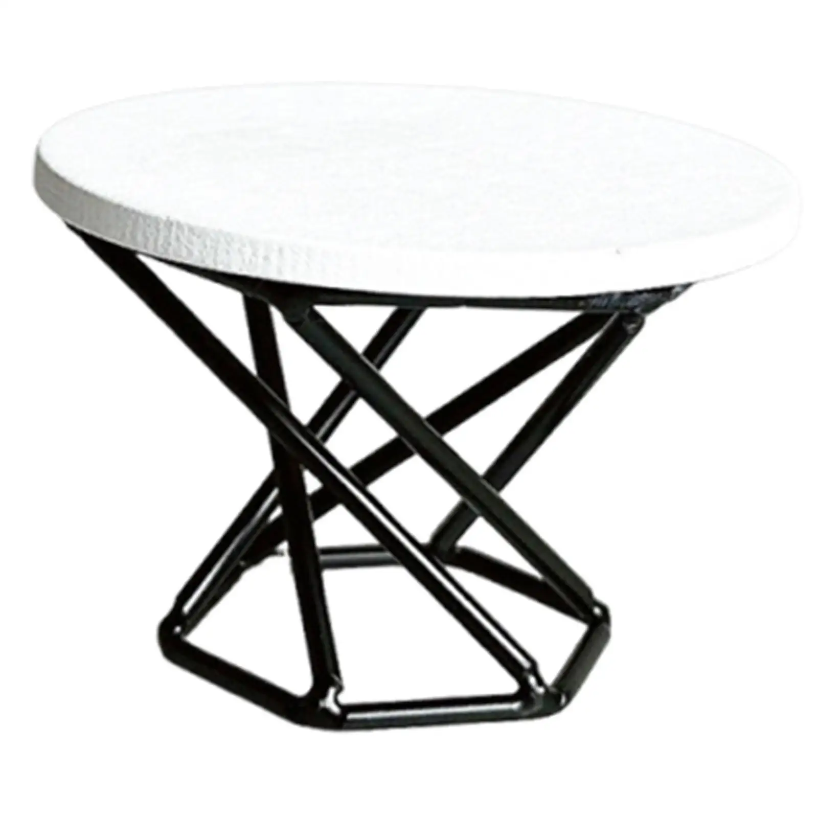 1/12 دمية الأثاث طاولة جانبية ملحق 6.5x4.6 سنتيمتر قوي ل مشهد صغير الديكور قاعدة معدنية نهاية الجدول نموذج مستدير