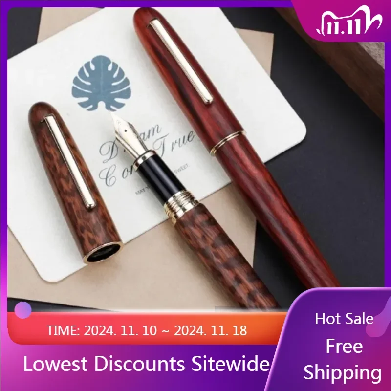 Jinhao 9036 Xiaoye Purple Sandalwood Limited Series Men's High end Business Office Writing Practice Fountain Pen Writing Gift