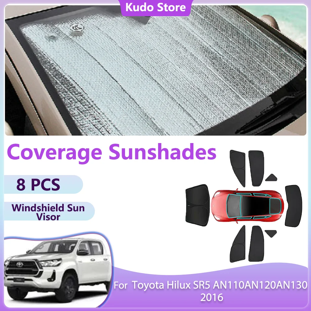 Full Coverage Sunshades Shade for Toyota Hilux SR5 AN110AN120AN130 2016 Rear Side Windows Car Windshield Sun Visor Curtain .