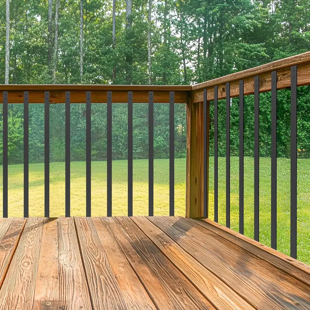 Eixos de deck de ferro fundido para serviço pesado, 32,25-51 polegadas, 51 pacotes, balaústres planos e retos com parafusos para deck de escada ao ar livre e varanda