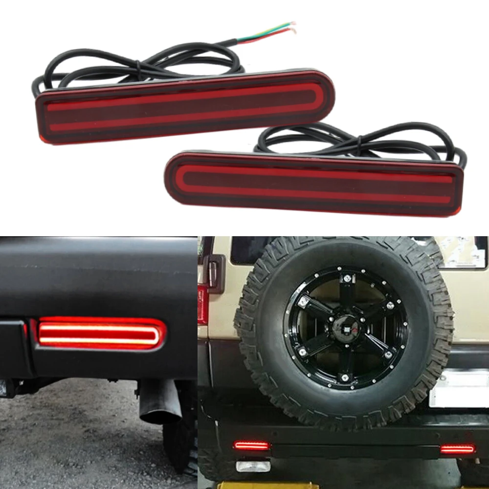 

2Pcs Auto LED Car Rear Bumper Light for Toyota FJ Cruiser 2007-2017 US Version Reflector Turn Signal Light Stop Brake Lamp Red