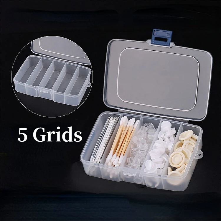 

Microblading Plastic Multi-Cell Storage SubPacking Tattoo Supply Portable Ring Ink Cup Finger Sleeve Needle Tip Cotton Sheet Box