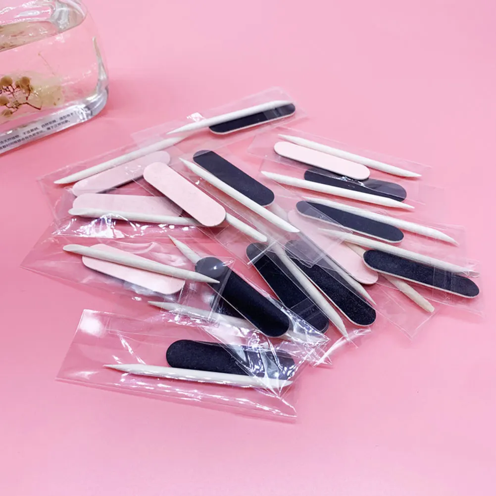 

100 Sets Tools Wooden Files Manicure Pedicure Shaping Filing Buffing Nails Art Supplies Kits Nail Salon Supply Salon Grade