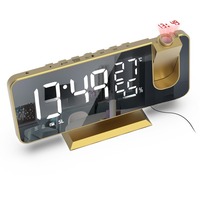 Radio Projection Clock Large Screen Display Temperature and Humidity Electronic Clock LED Digital Alarm Clock, Desk Clock