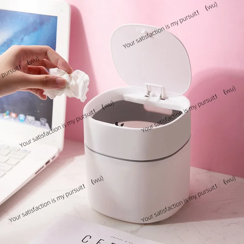 Desktop mini trash can press type, ins style high value