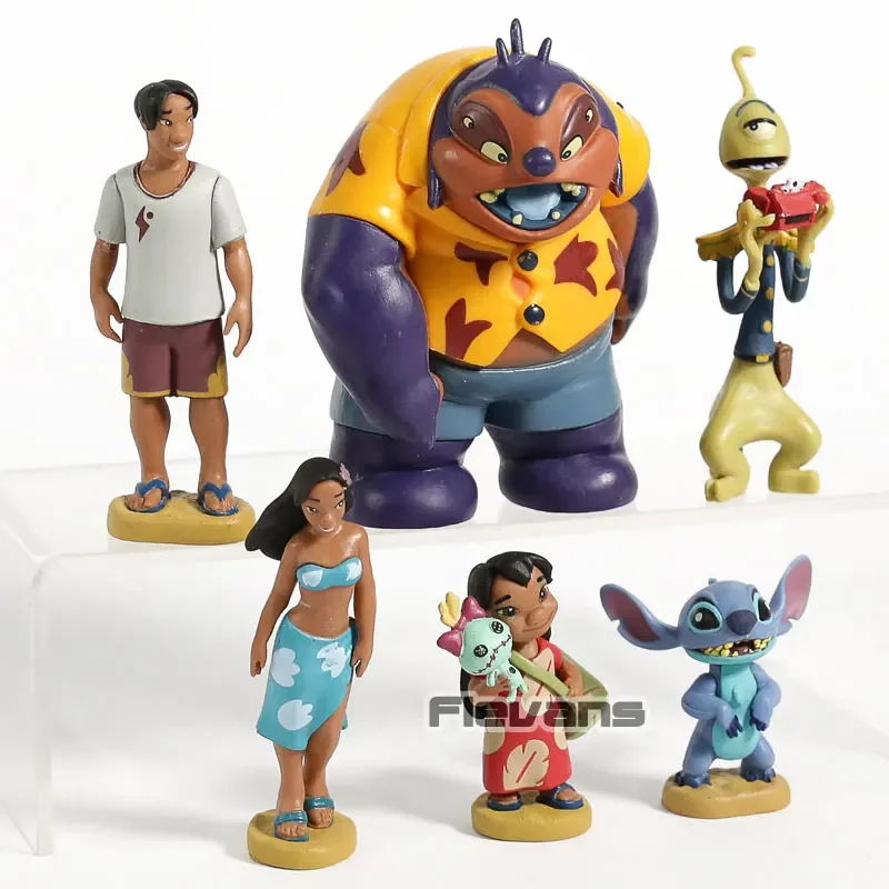 Stitch Lilo Nani David Jumba Pleakley PVC Figures Toys Gifts for Kid Children 6pcs/set