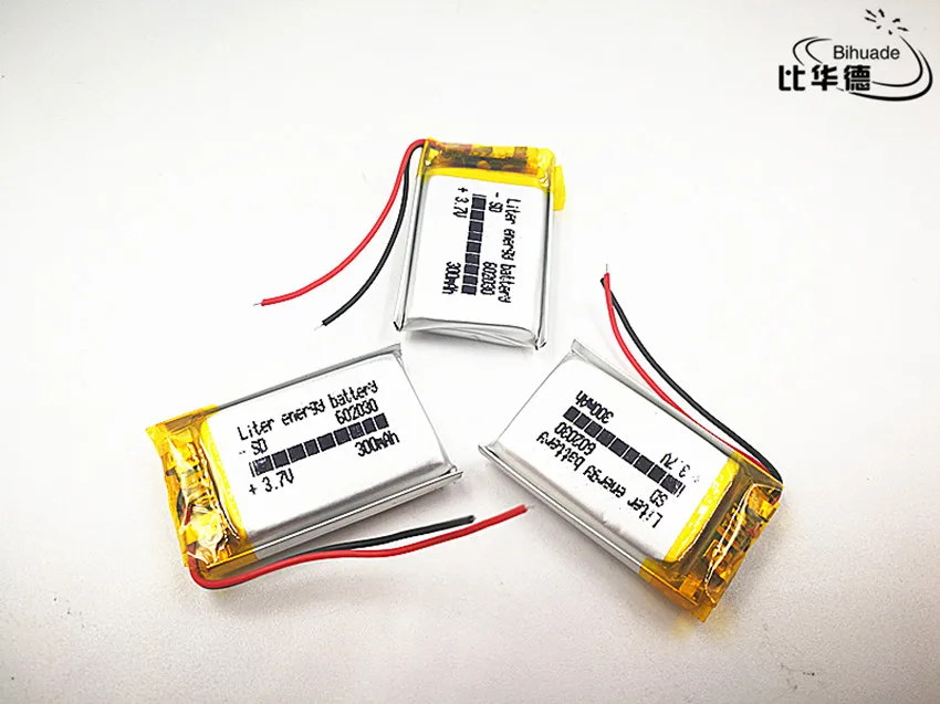 602030 Bateria litowo-jonowa polimerowa 300 mah 3,7 V, jakość towarów, certyfikat CE FCC ROHS