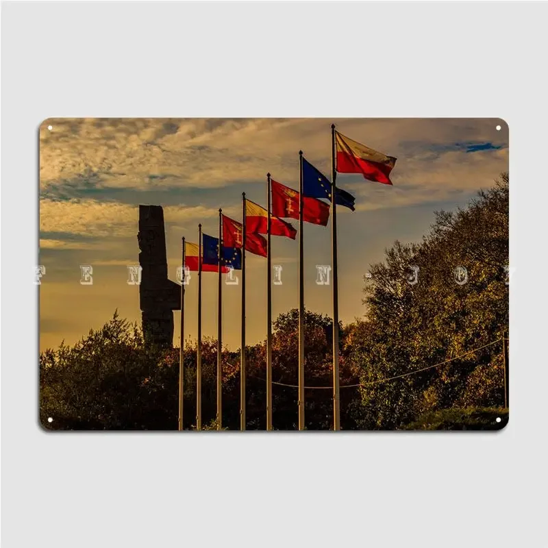 Памятник-Второй-мировой-войны-Польша-Металлическая-вывеска-Паб-Домашний-дизайн-Настенный-декор-Оловянная-вывеска-Плакат