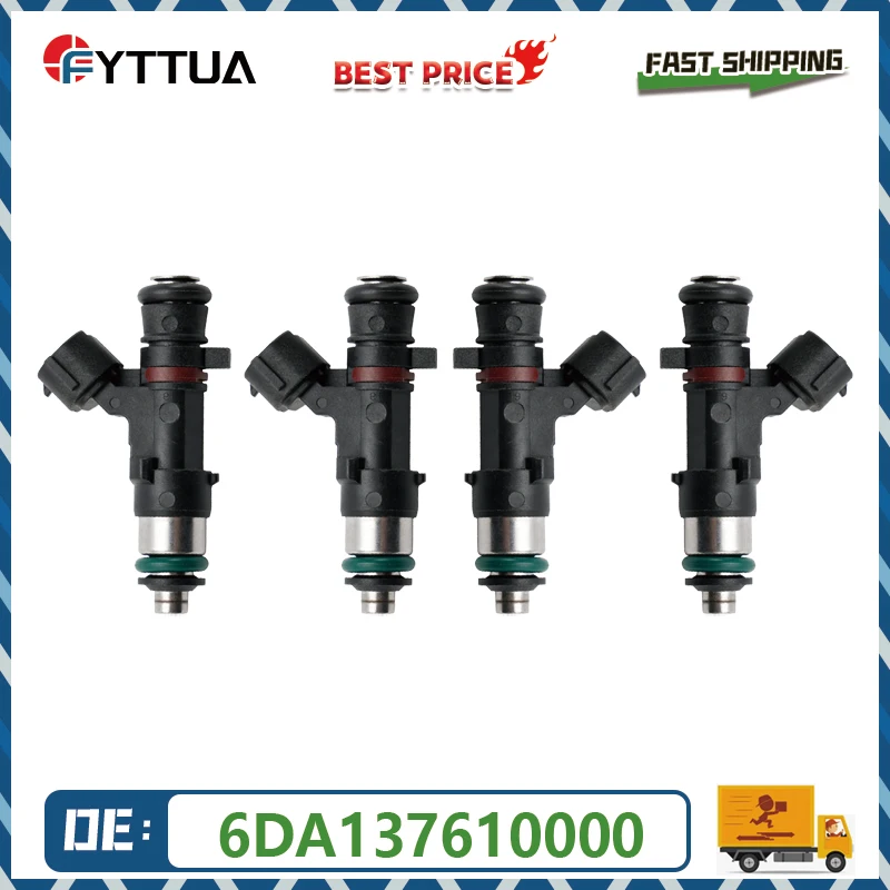

4pcs Fuel Injector 6DA-13761-00-00 6DA-13761-01 For Yamaha Outboard 150HP 175HP 200HP Brand New