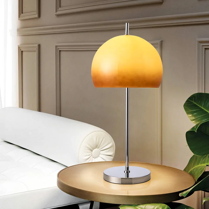 Stained Glass Lamp Post-modern Mushroom Table Lamps for Bedroom Bedside Lamp Indoor Living Room Decor E27 Bulb Soft Lighting