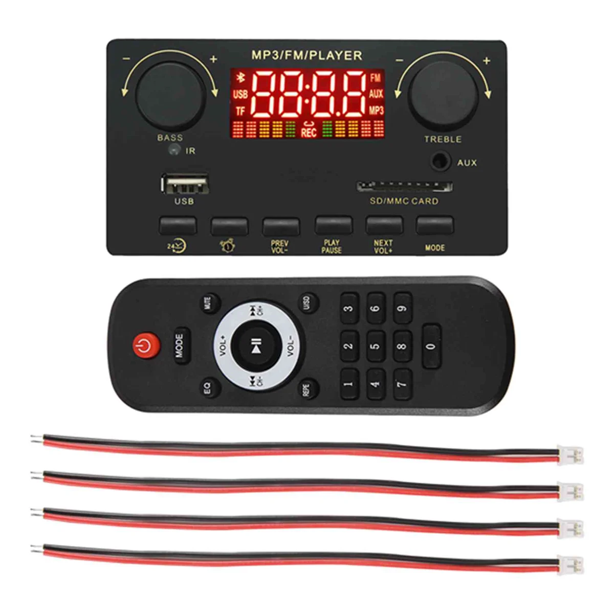 A14M 2X40W Amplifier Bluetooth 5.0 MP3 Player WAV Decoder Board 12V Car FM Radio Module Support TF USB AUX Handsfree(A)