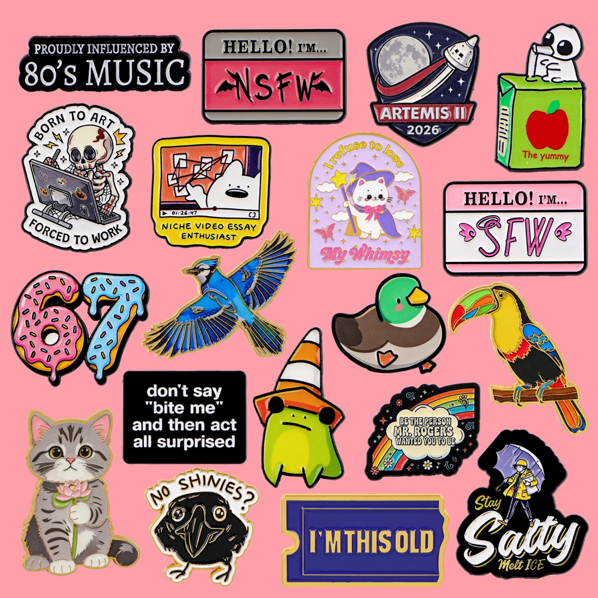 Funny Art Skeleton Quotes Enamel Pin Cartoon Cat Frog Badge Brooch Backpacks Bag Collar Lapel Decoration Jewelry Gift for Friend