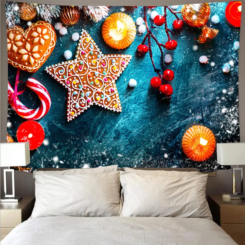 Christmas Wall Tapestry Star Aesthetic Room Decor Garden Posters for Outside Large Wall Hanging Home Bedroom Beach Towel Blanket