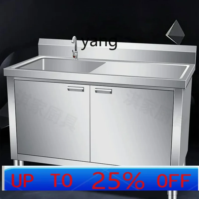 LTT stainless steel commercial sink single double pool kitchen cabinet washing basin three holes