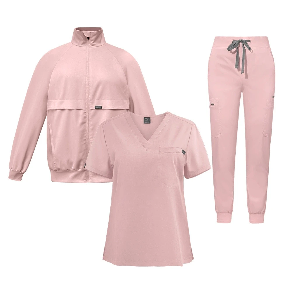 Three-piece Set Winter Thickened Comfortable and Warm Long-sleeved Surgical Gown Lab Coat Gown Medical Nurse Uniform for Women