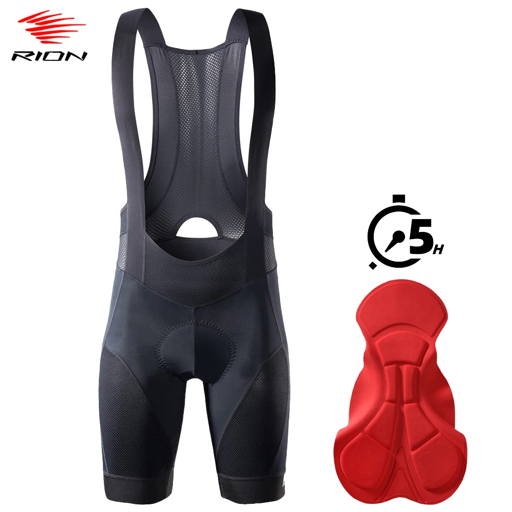 RION Cycling Bib Shorts Men Pro Bicycle Padded Tights Road Bike Bibs Outdoor Sports Wear Wear Team Uniform Reflective Breathable