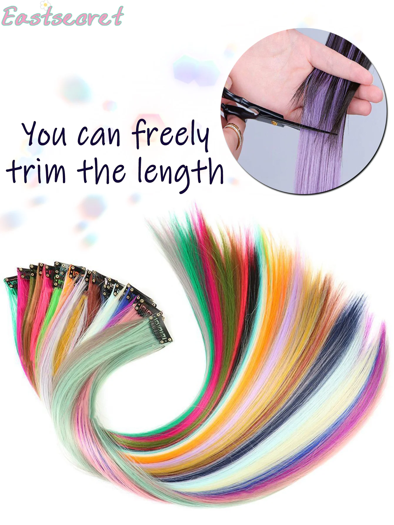 Long Straight Hair In Extensions Synthetic Clip In Hair Extensions for Women Halloween Christmas Party Cosplay Multiple Colors