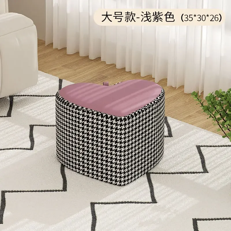 

Small Ottomans Household Low Stool Modern Minimalist Doorstep Shoes Stools Living Room Coffee Tables Sofa Stool Solid Wood Bench