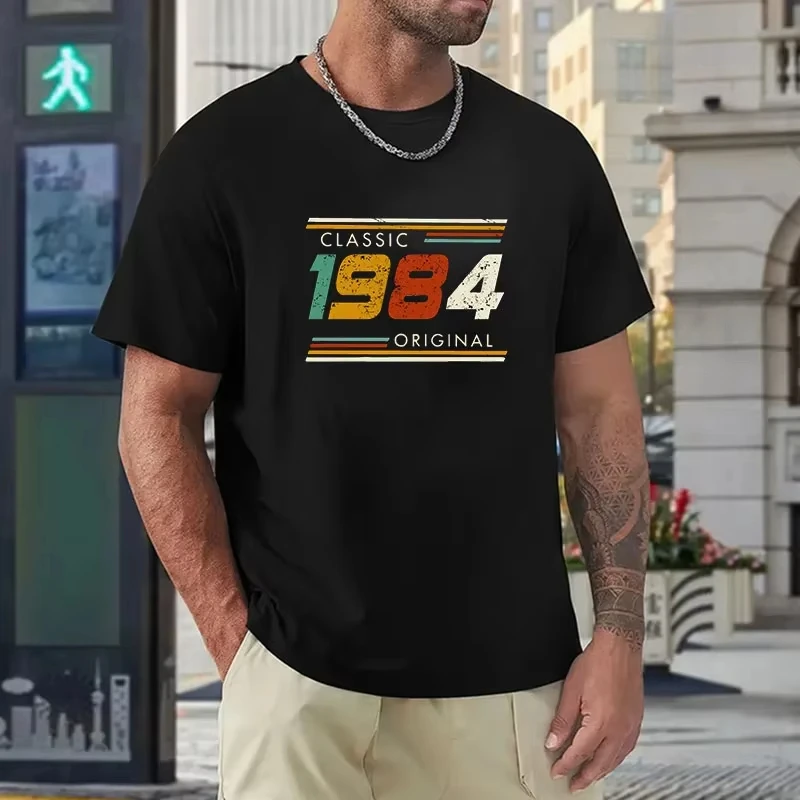 

2025 New Men's T-shirt Novelty Awesome Vintage Classic 1984 Original T-Shirt Streetwear Cotton Summer Style T-shirt Men Tees